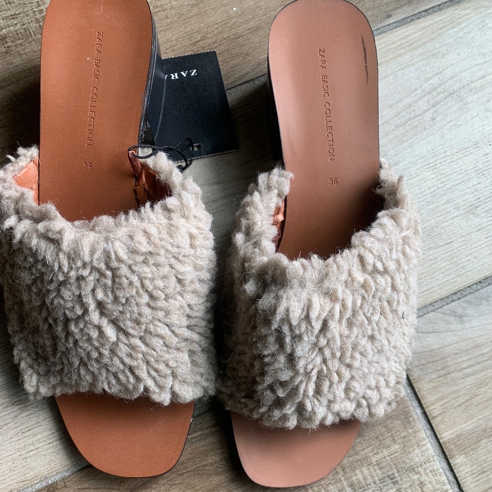 Zara Basic Collection Shearling Heels